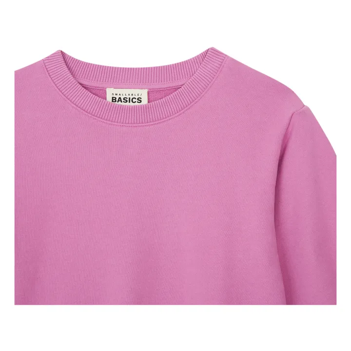 SMALLABLE BASICS Sweat Fille Boxy Molleton Bio | Rose bonbon