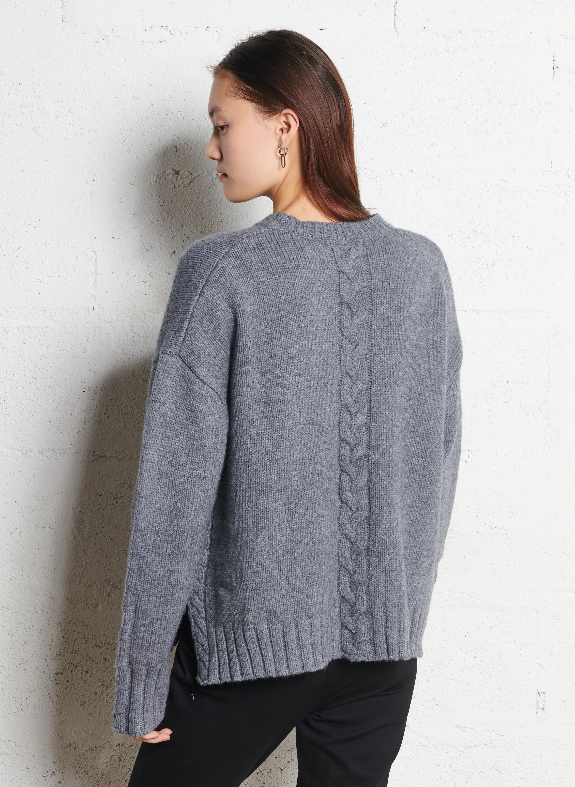 ADRIAN - Pull col rond en laine | Noir