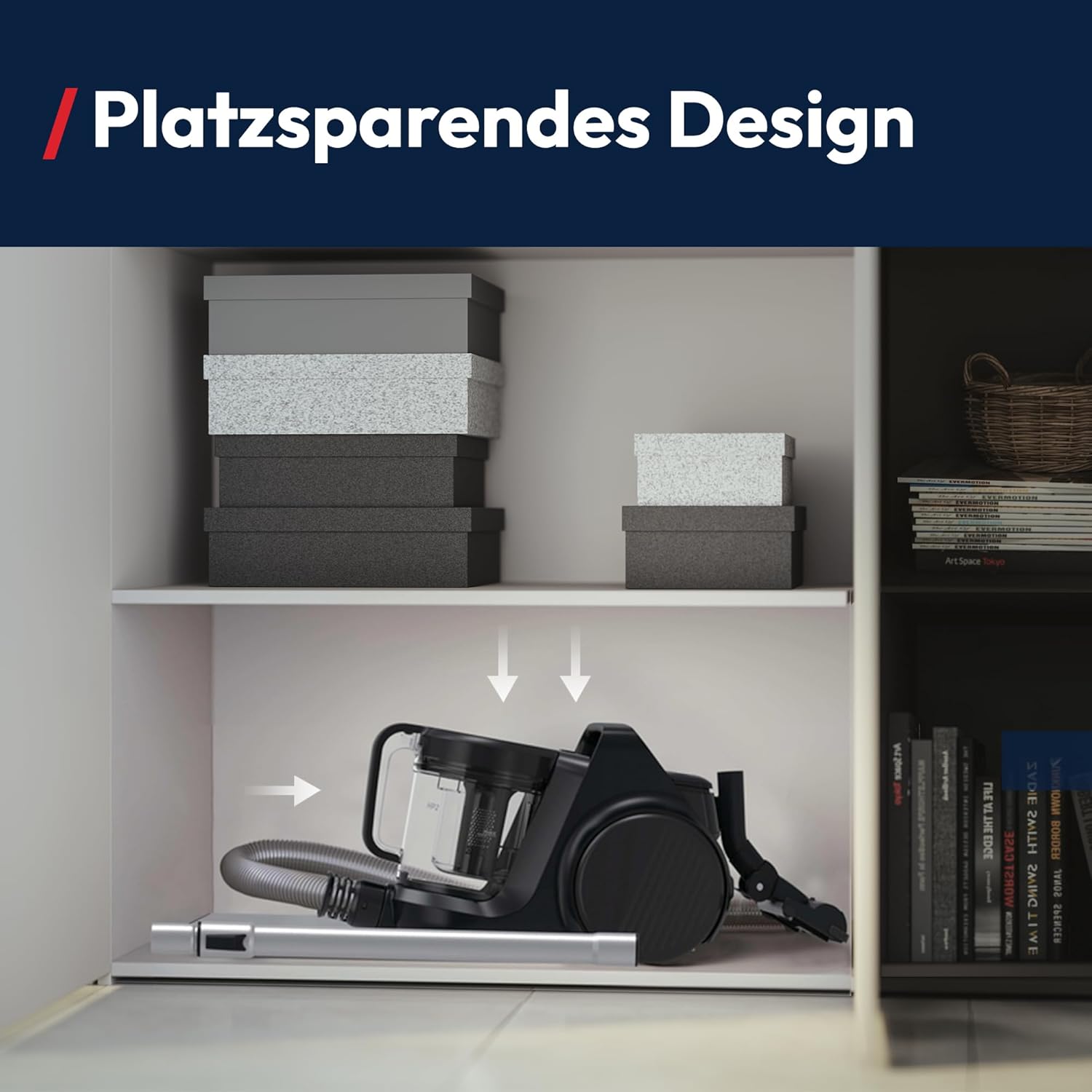 Hoover HP2 leistungsstarker Bodenstaubsauger ohne Beutel für Hartböden & Teppiche, leicht & kompakt, EPA-Staubfilter, 2,5 L Staubbehälter, integriertes Zubehör, 850 W, 10 m Arbeitsradius [HP2Z10A]