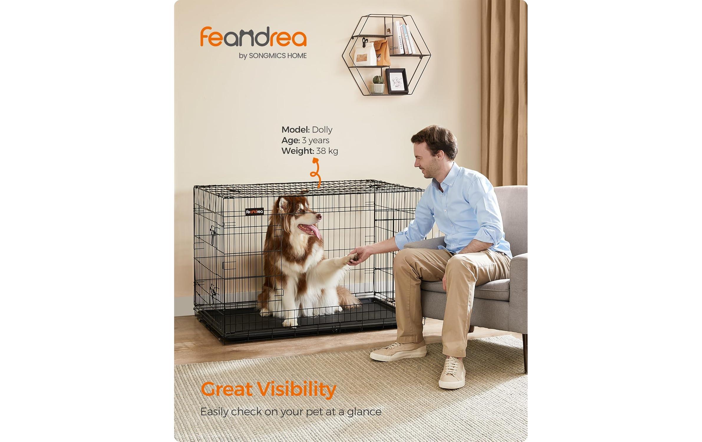 Transportbox für Hunde 122 x 74.5 x 80.5 cmMetallbox für Hunde