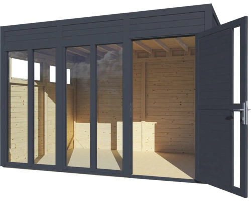 Bertilo Cubo 3 Kantoor tuinhuis inclusief vloer, 336 x 240 cm, antraciet