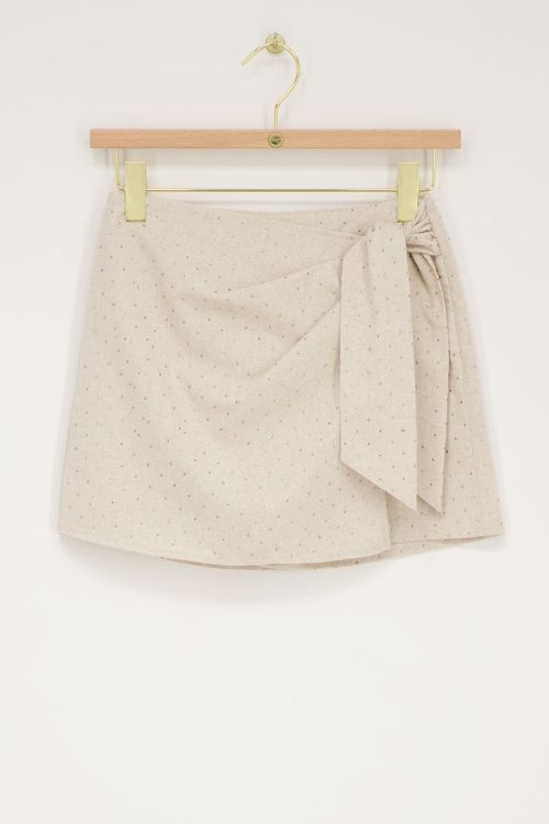 Beige linnen skort met studs