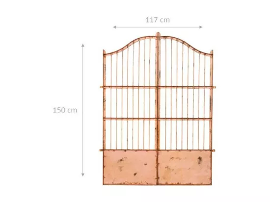 BISCOTTINI Portail - Fer Forgé Finition Antique - Clôture en Fer - Portail en Métal - Porte Décorative - Portail d'Entrée - 117x6x150cm - Une Pièce