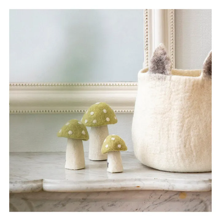 Muskhane Champignon Dotty décoratif en feutre | Vert Tilleul