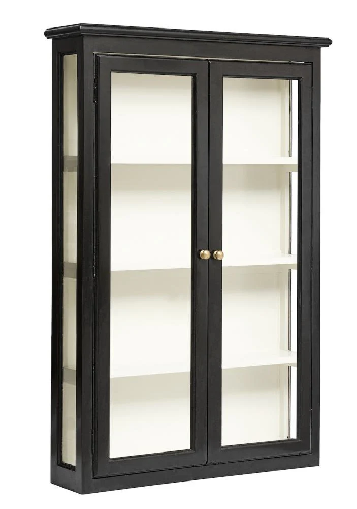 Nordal  CLASSIC vægskab i sort træ - 120x82 cm.