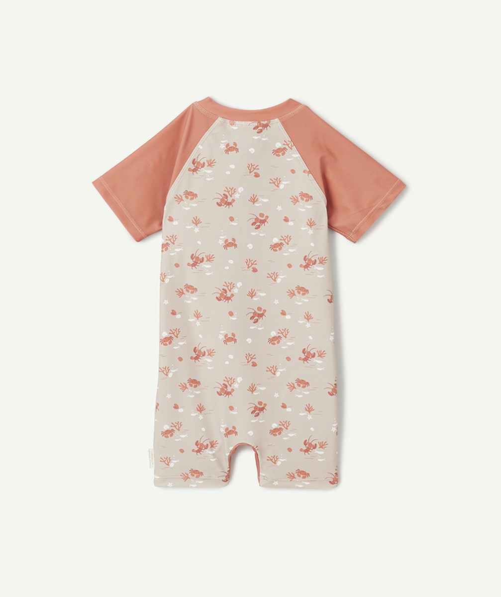 LITTLE DUTCHcombinaison de bain manches courtes bébé garçon orange avec imprimé