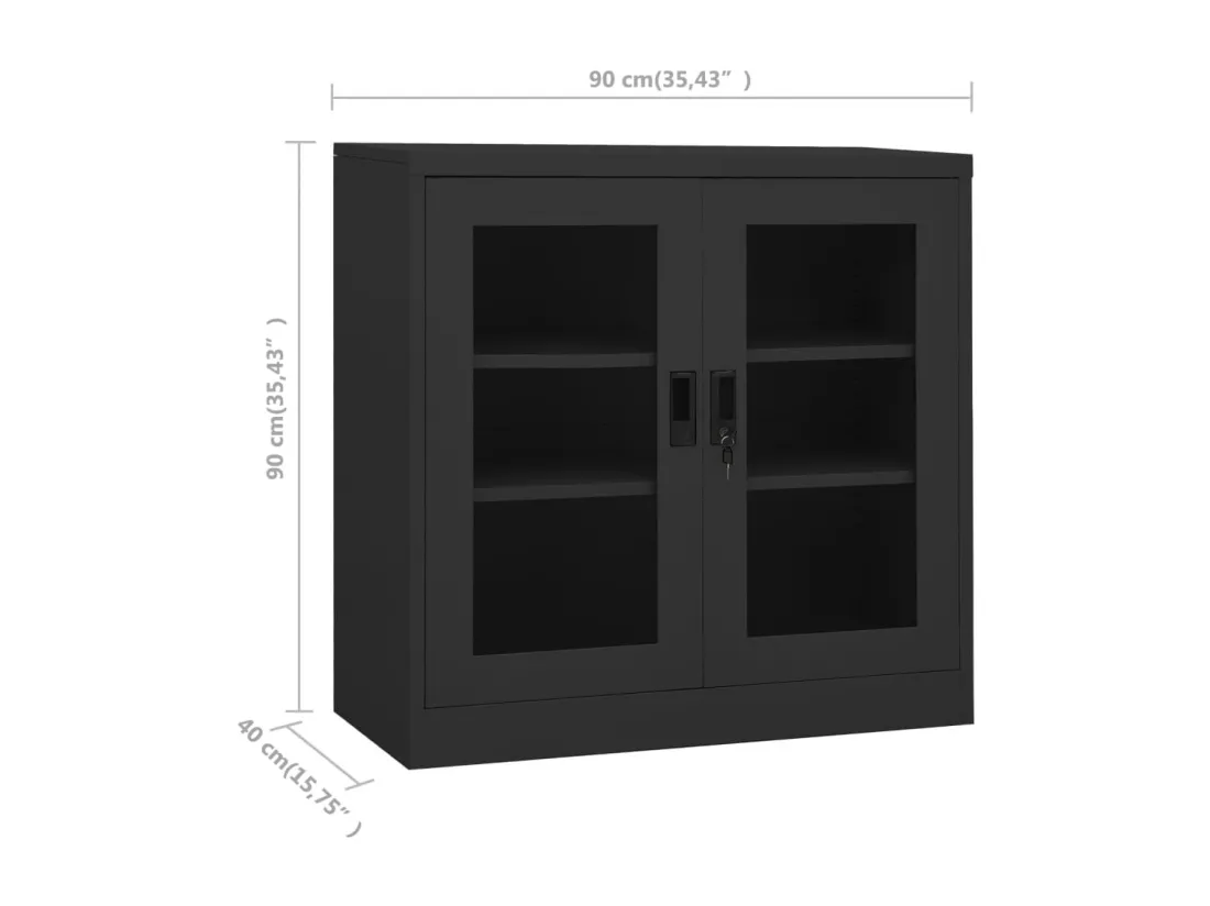 Armoire de bureau Anthracite 90x40x90 Acier