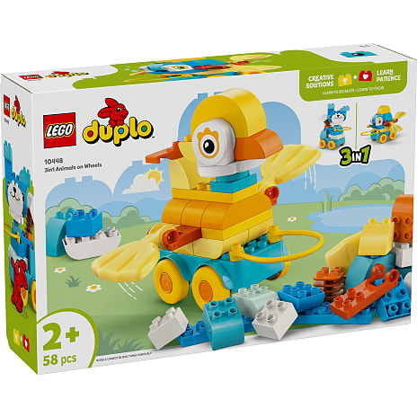 LEGO DUPLO By 3-i-1-dyr på hjul 10448