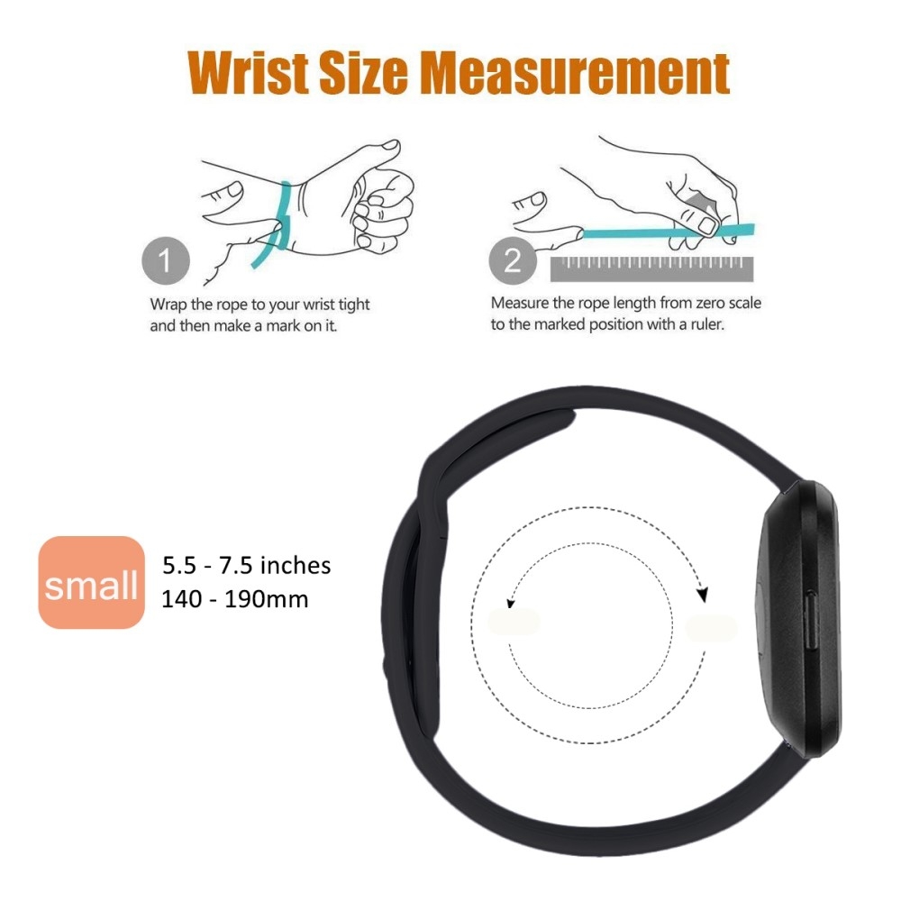 (Gr. S) Fitbit Versa / Versa 2 / Versa Lite Silikon Sport Armband (Gelenkumfang 157-199mm) - Schwarz