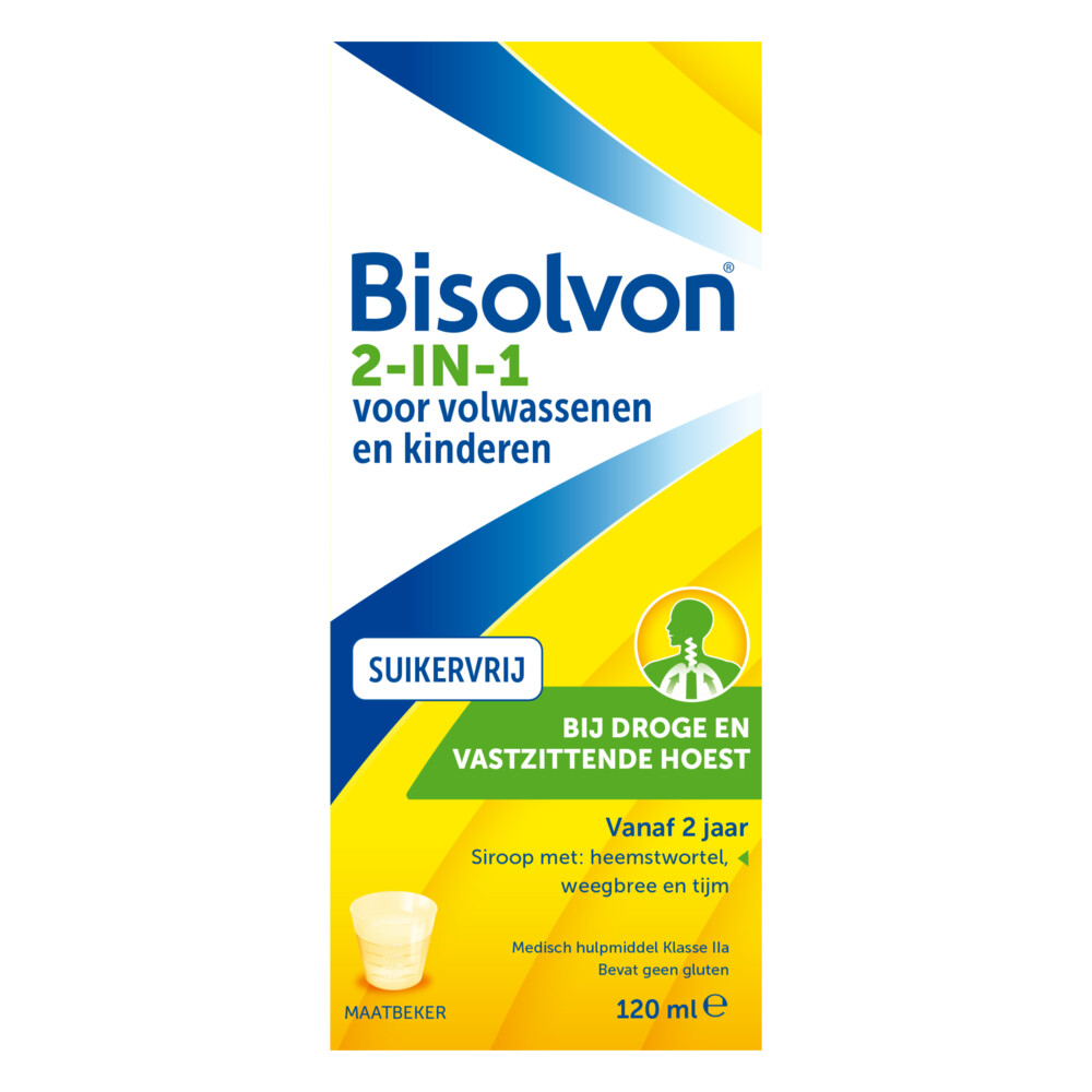 Bisolvon Hoestsiroop 2-in-1 Suikervrij120 ml
