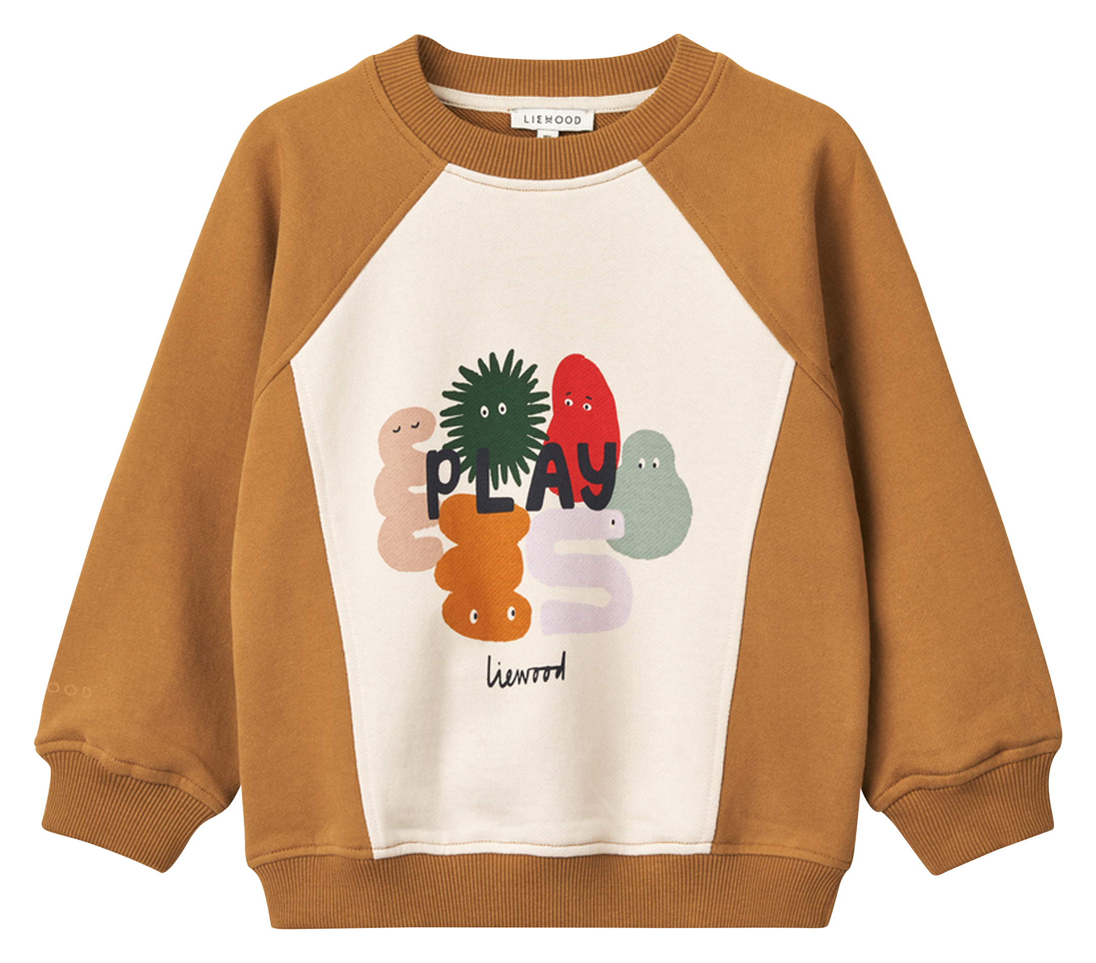 AUDE - Sweat ample imprimé en coton bio | Beige