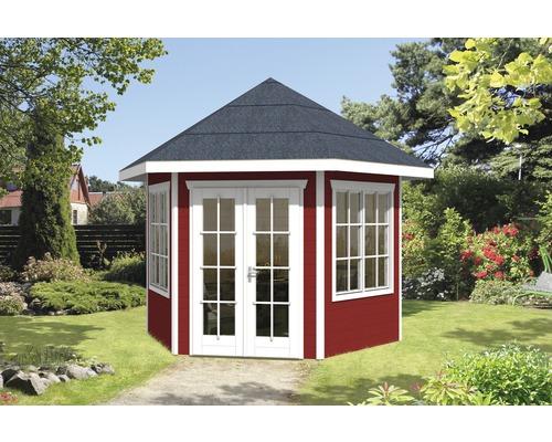 SKAN HOLZ She Shed Almelo paviljoen met vloer, 350 x 303 cm, Zweeds rood