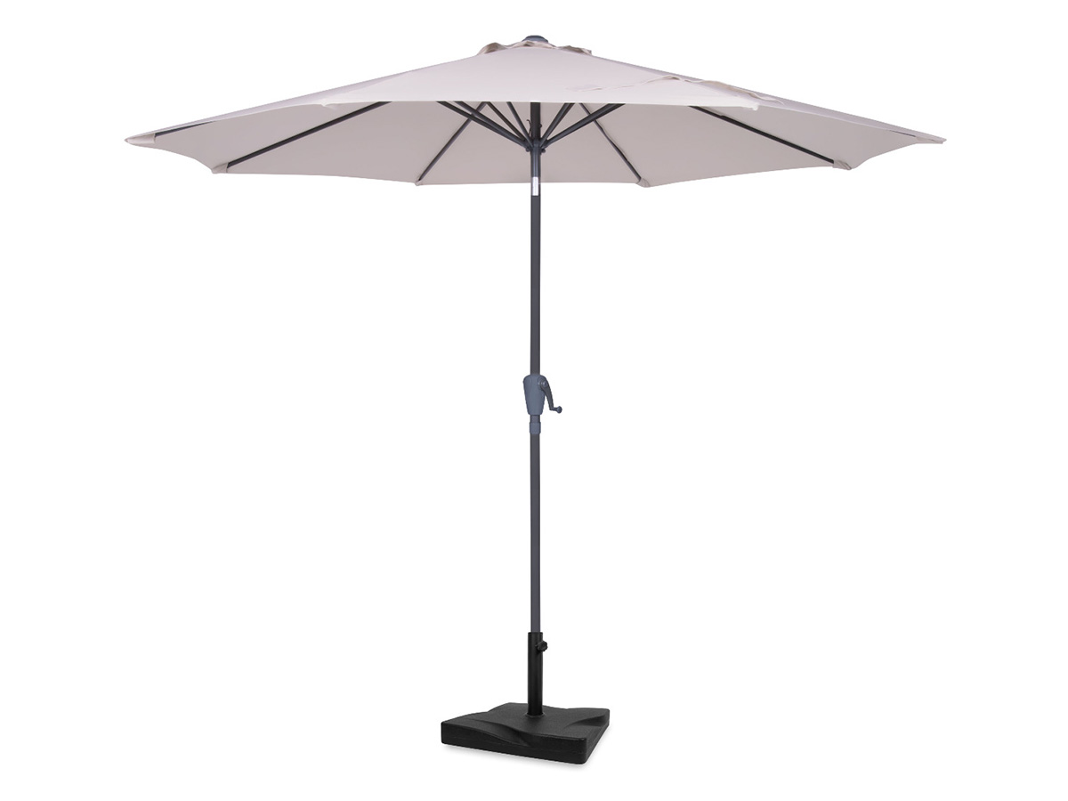 VONROC Premium Recanati Ø300 cm parasol met voet - Beige