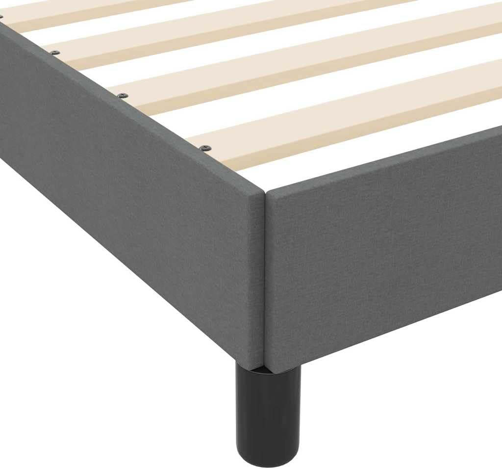 vidaXL Boxspringbett mit Matratze Dunkelgrau 120 x 190 cm Stoff, Moderner Schlafzimmer-Bettgestell, rechteckiger Boxspring, gemütliche Plattform, langlebige Schlaflösung, Elegantes Design