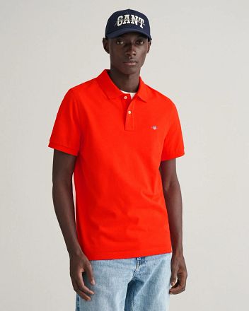 Gant Shield Piqué Poloshirt Rood 2210-828 kopen