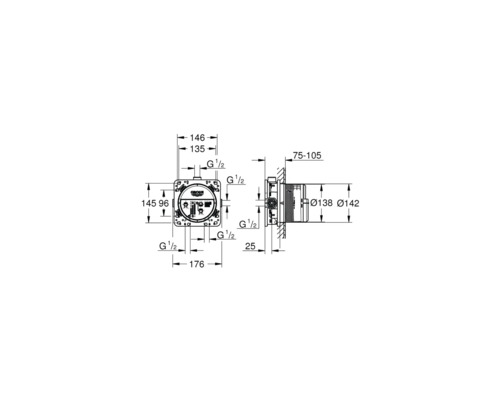 GROHE inbouw douchemengkraan RAPIDO SMARTBOX geborsteld messing 35600000