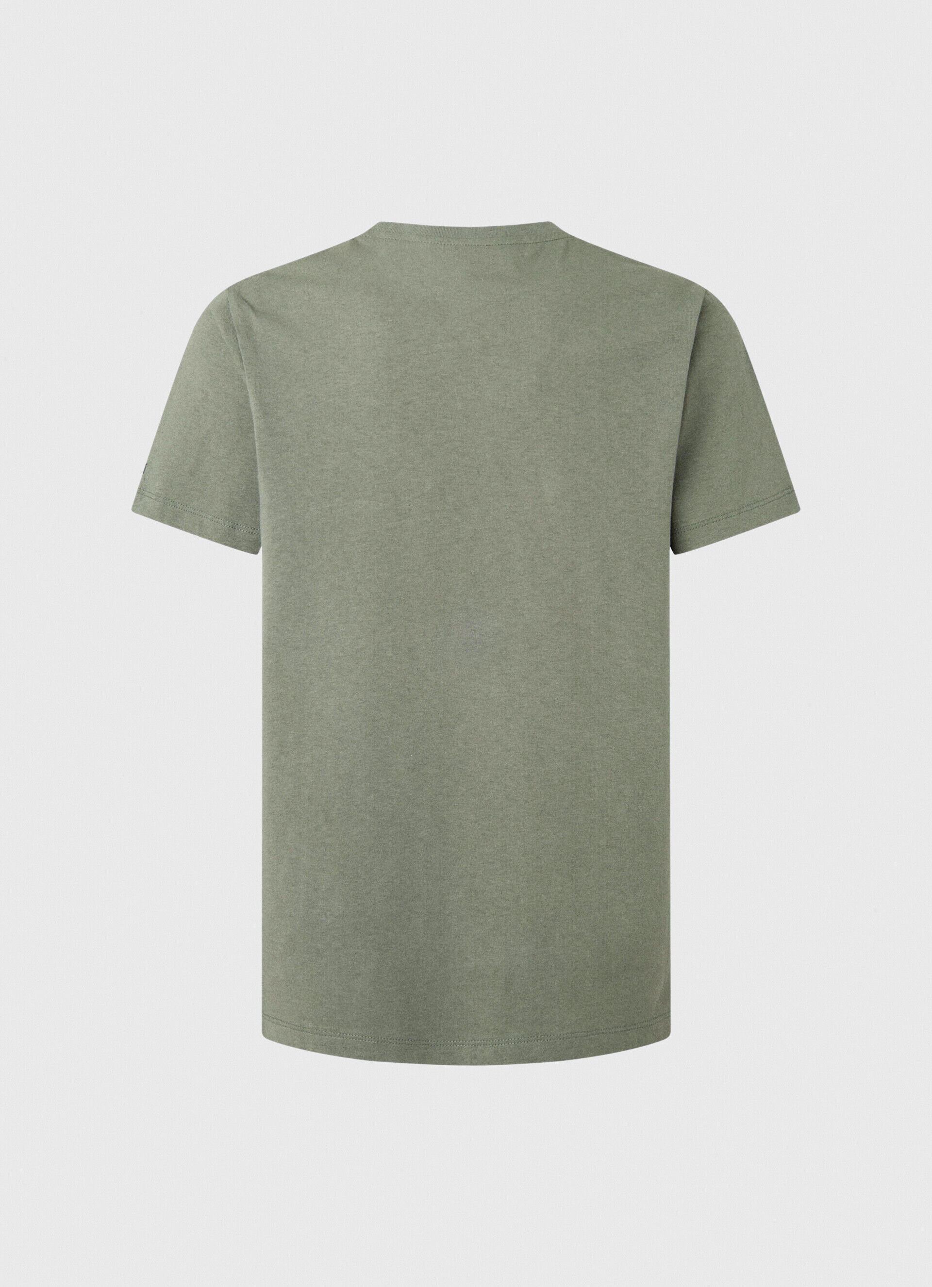 Camiseta de algodão com logotipo bordado - verde-casting