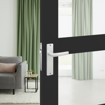 OK deurkruk set Blok recht blind schild aluminium