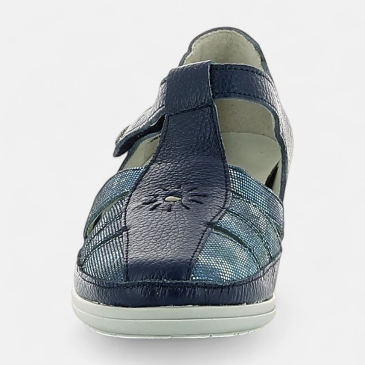 Nu-pieds confort Femme en cuir jeans