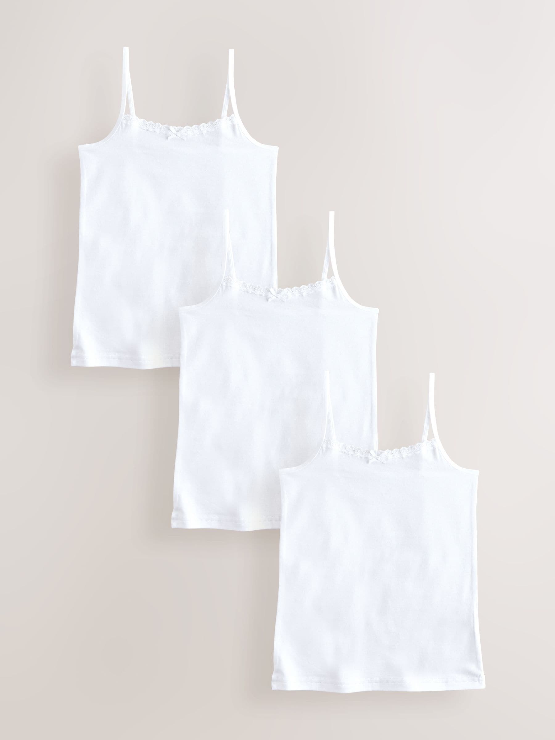 Wit - Elastische cami-hemdjes met bandjes (1,5-16jr)