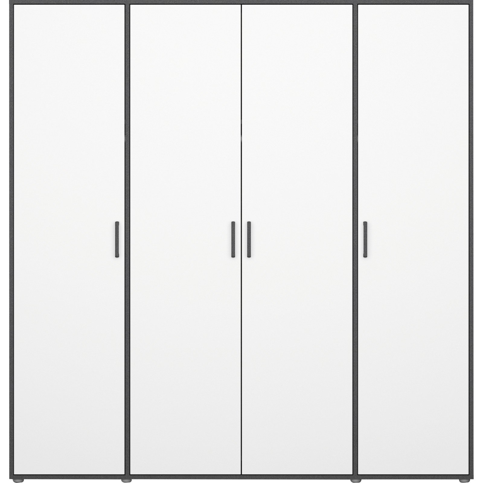Drehtürenschrank Voyager Artisan 187 x 194 x 53 cm, 4-türig weiss / grau met.