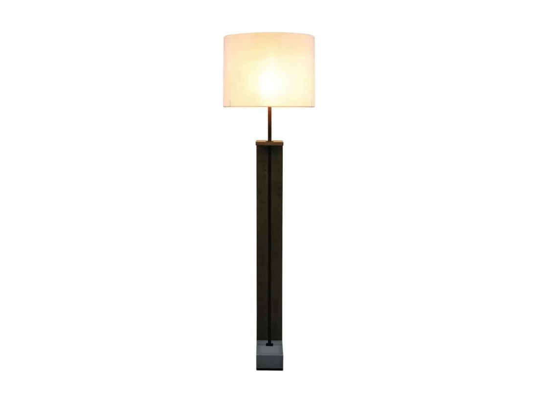 Lampadaire bois et béton Bois Marron - Chic Interior's