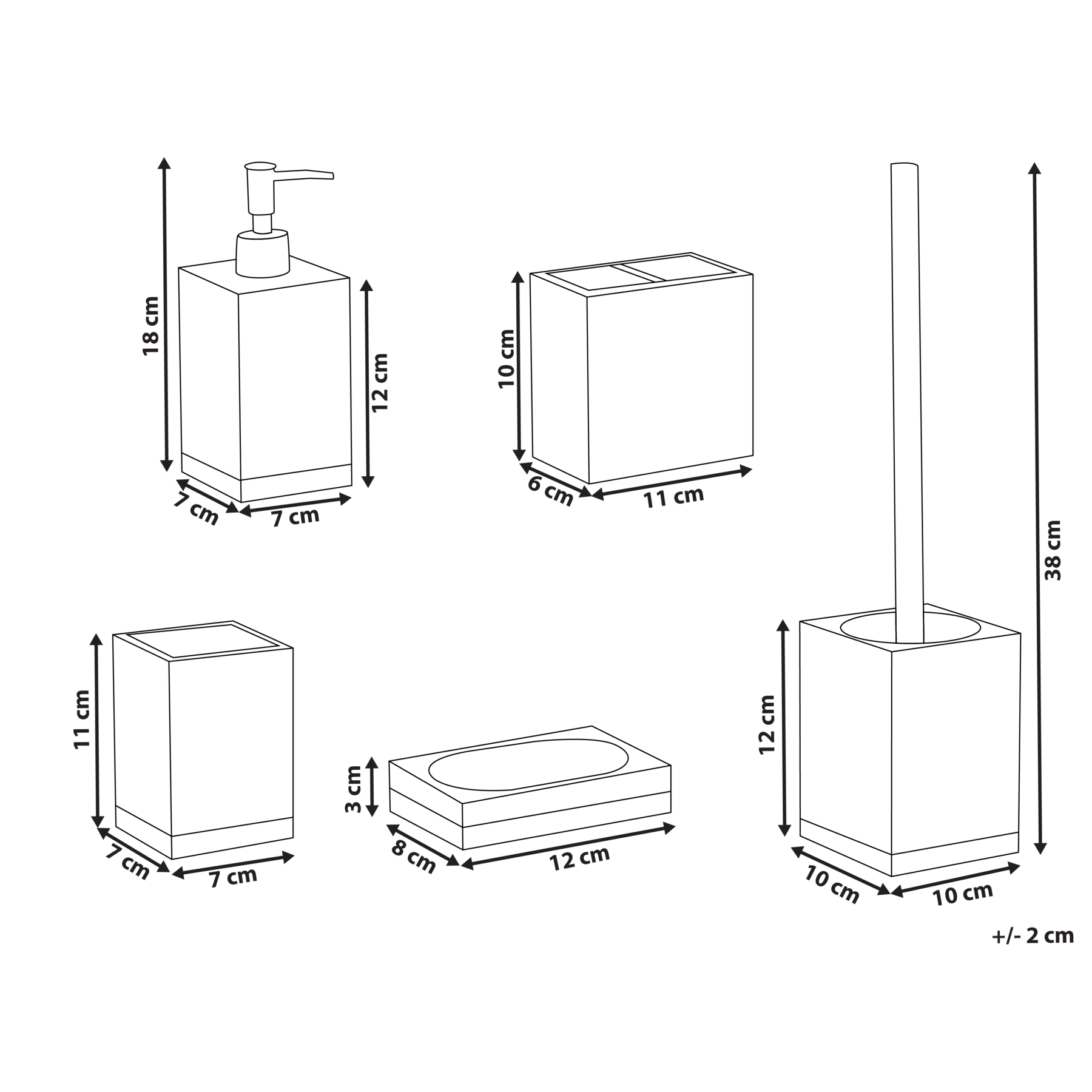 Beliani - TAPICHE - Badkameraccessoireset - Zwart - Polyresin