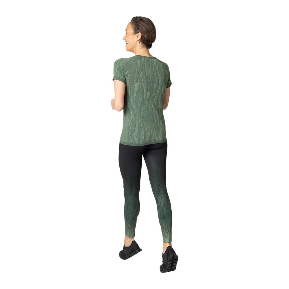 Odlo ZEROWEIGHT CERAMICOOL - Maillot Femme camping green space dye