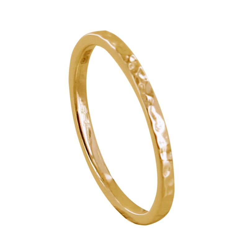 Bague Plaqué Or Alliance Fine Martelée