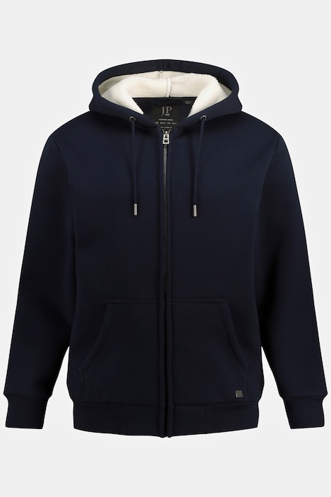JP 1880 Hoodiejacke, Outdoor, Sweatjacke, Kapuze, Teddyfutter, Zipper, bis 8 XL