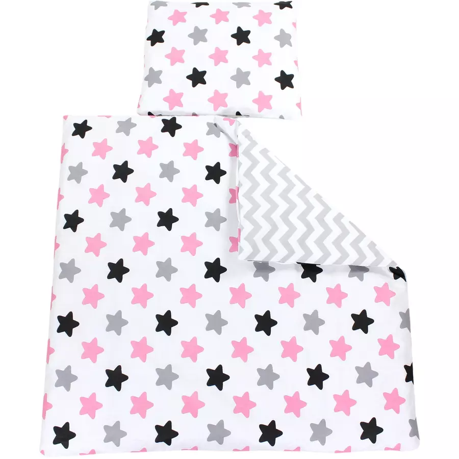 TupTam Unisex Baby Bettwäsche Wiegenset 4-teilig rosagrau