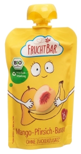 FRUCHTBAR Fruchtpüree Bio Mango Pfirsich Banane, 100 g