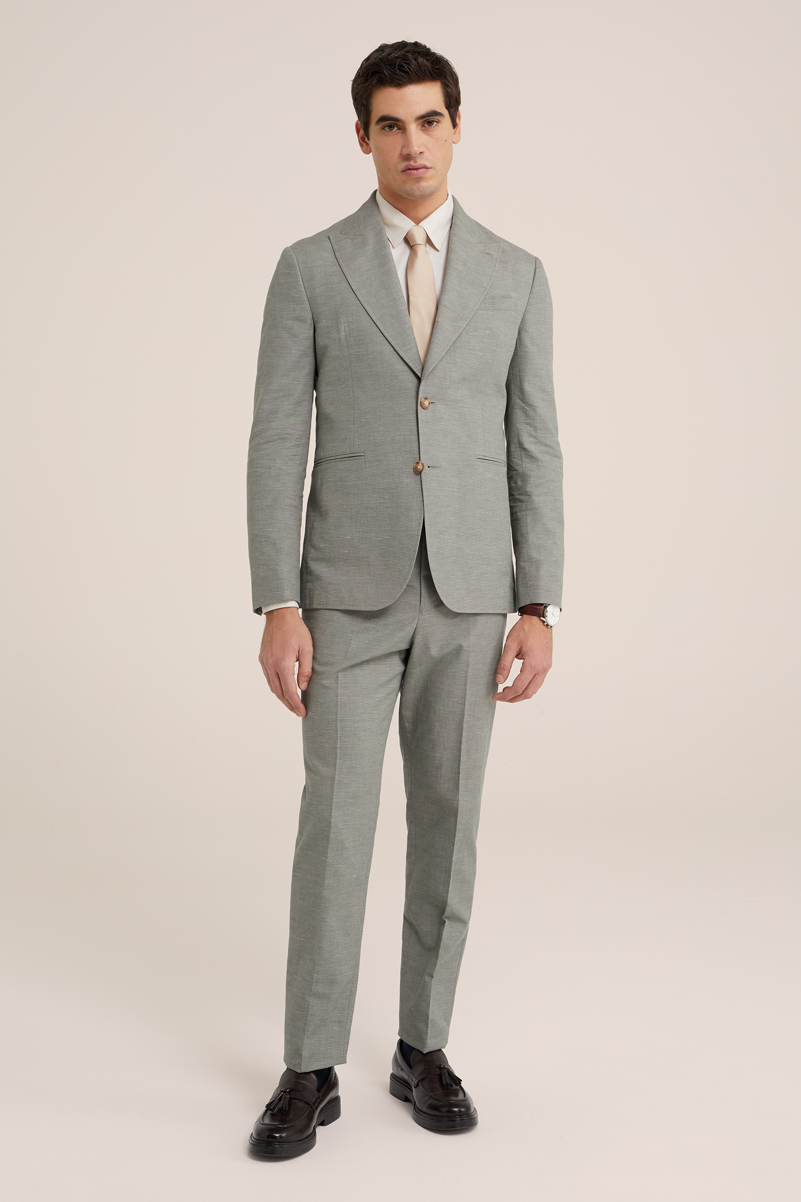 premium linnenmix blazer Van Gils Lichtgroen