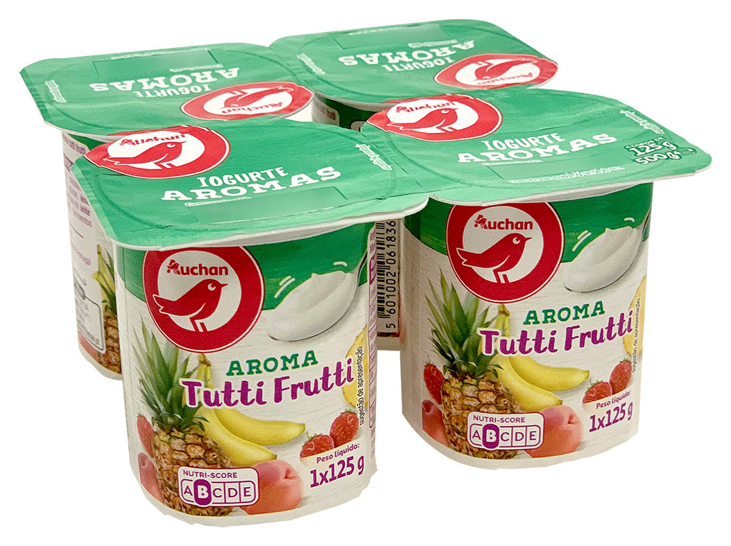 IOGURTE AUCHAN AROMA TUTTI FRUTTI 4X125G