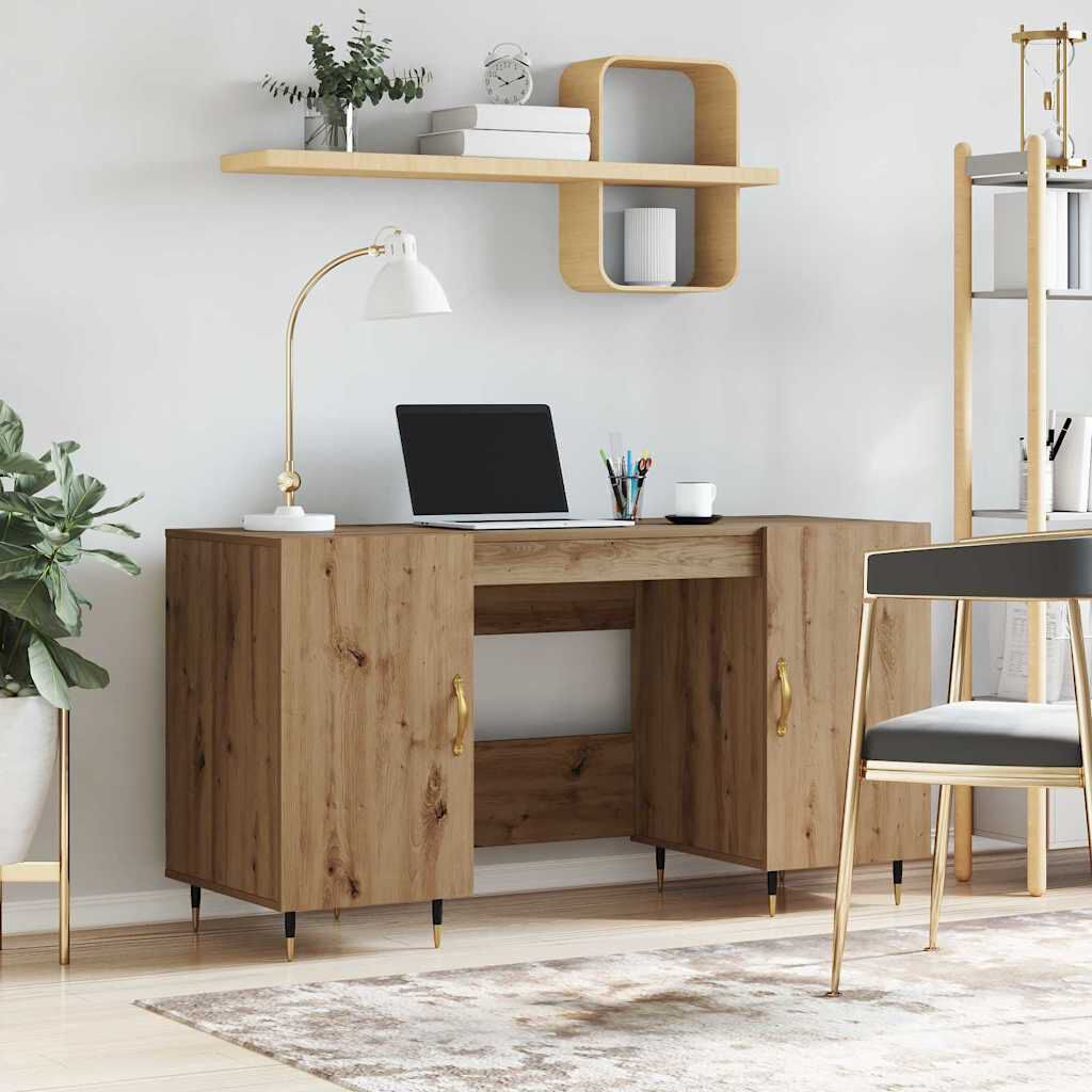 vidaXL Artisan eikenhouten bureau 140 x 50 x 75 cm