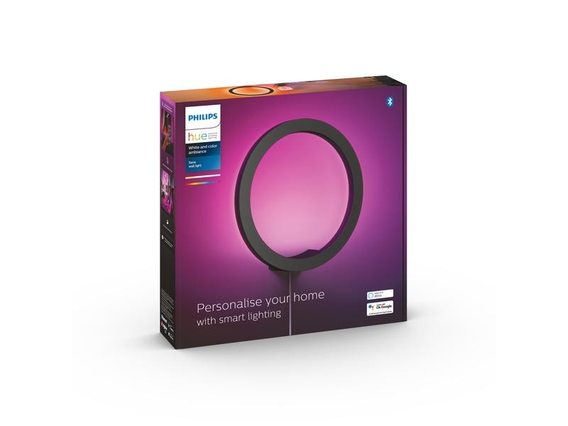 Philips Hue White & Color Ambiance Sana Wandleuchte Schwarz LED-Wandleuchte