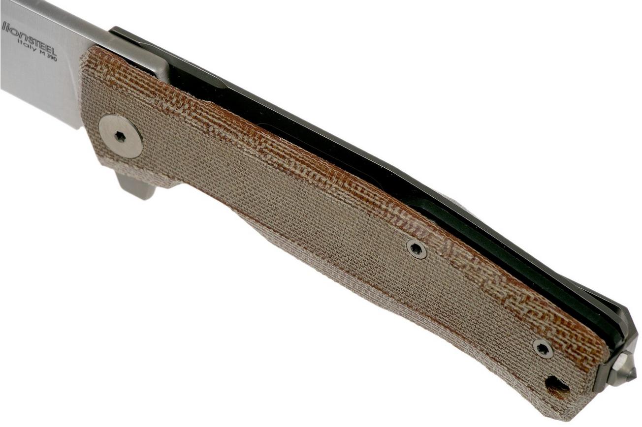 LionSteel Myto MT01-CVN Natural Canvas Micarta zakmes, Molletta design