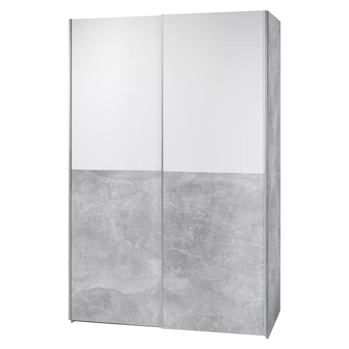 Schwebetürenschrank Victoria 1 Betonoptik,weiss