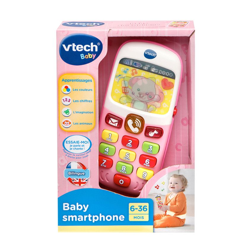 Baby Smartphone Bilingue - Rose - Doré