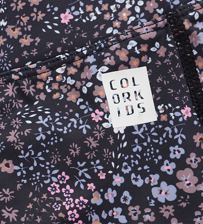 Color Kids Leggings - Phantom m. Blomster