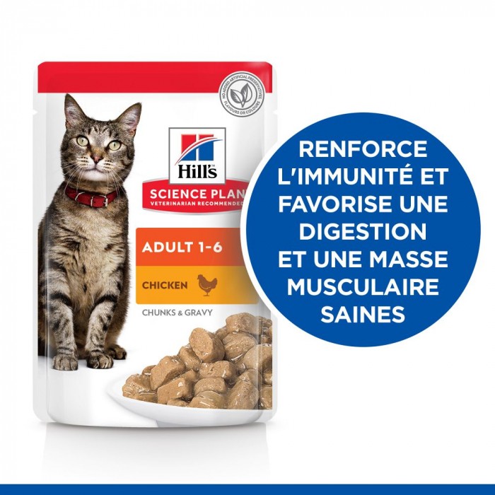 HILL'S Science Plan Adult en Sachets au Poulet & au Boeuf - Pâtée pour chat