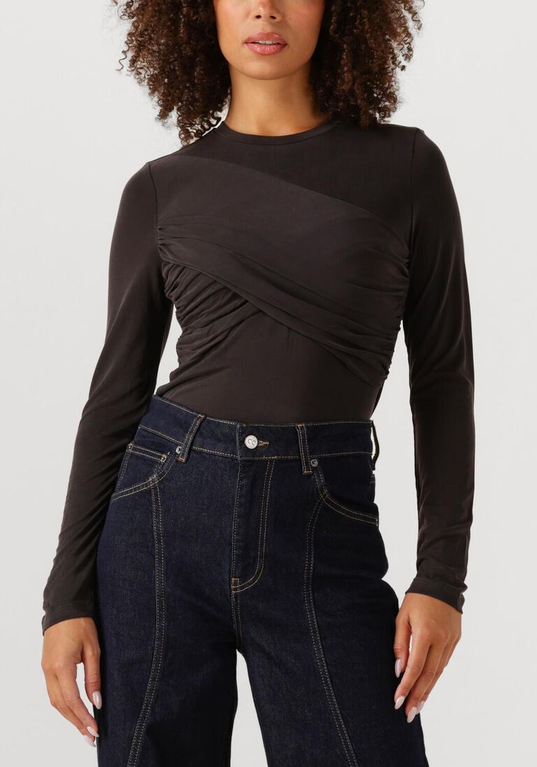 antraciet co'couture top camilla drape longsleeve blouse
