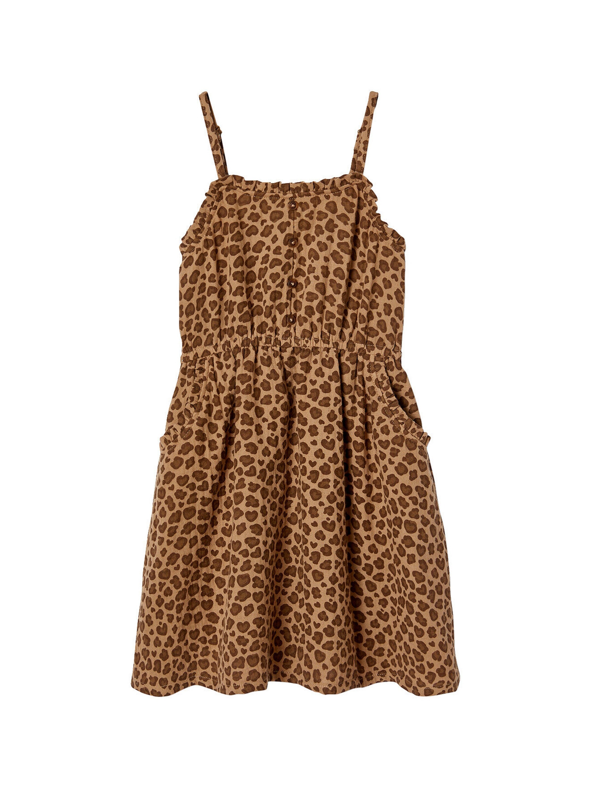 Vertbaudet Mädchen Trägerkleid aus Musselin beige