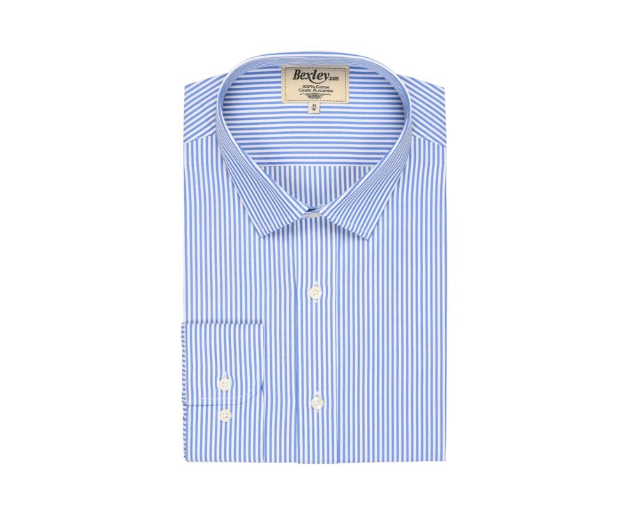 Chemise coton rayée bleu et blanc - MAXIMILIEN