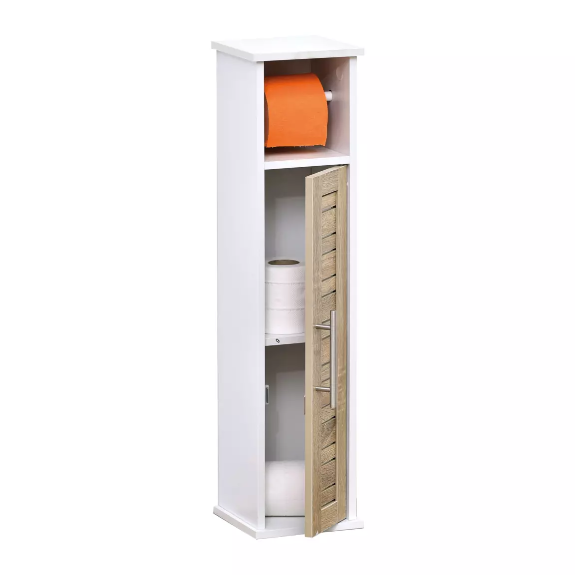 Meuble dérouleur papier toilette avec réserve (H75 cm) Stockholm Blanc