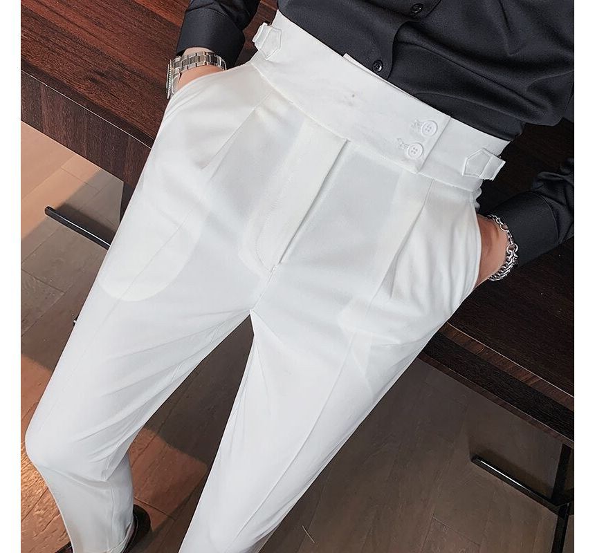 GRAYCIOUS - Hoge taille, effen, taps toelopende pantalon