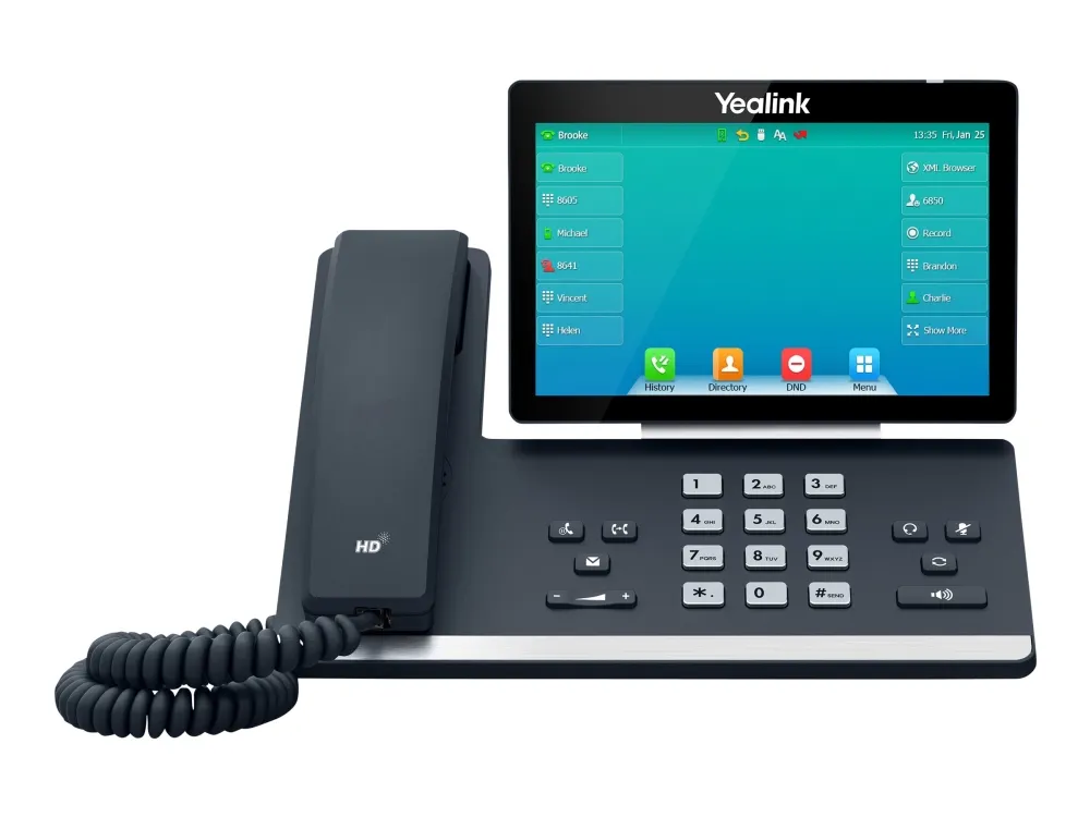 Yealink SIP-T57W - VoIP-telefon - med Bluetooth interface med opkalds-ID - IEEE 802.11a/b/g/n/ac (Wi-Fi) / Bluetooth 4.2 - 3-vejs opkaldskapacitet - SIP, SIP v2, SRTP - klassisk grå