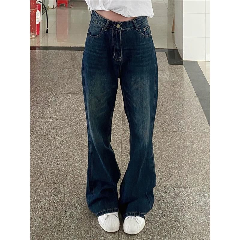 Girliepairs - High Waist Washed Flared Jeans