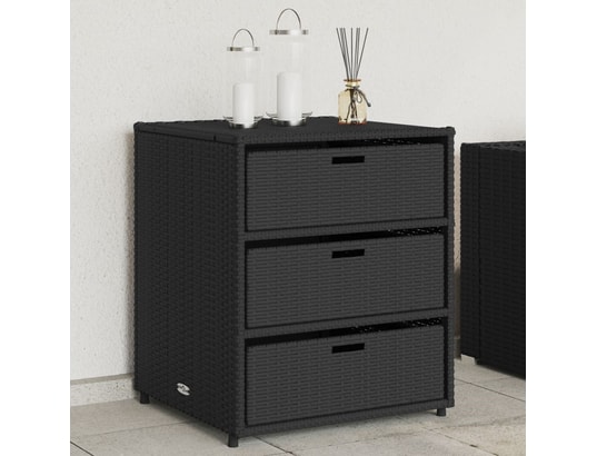 VIDAXL - Armoire de jardin Armoire de rangement de jardin noir 55x59x69 cm résine tress...