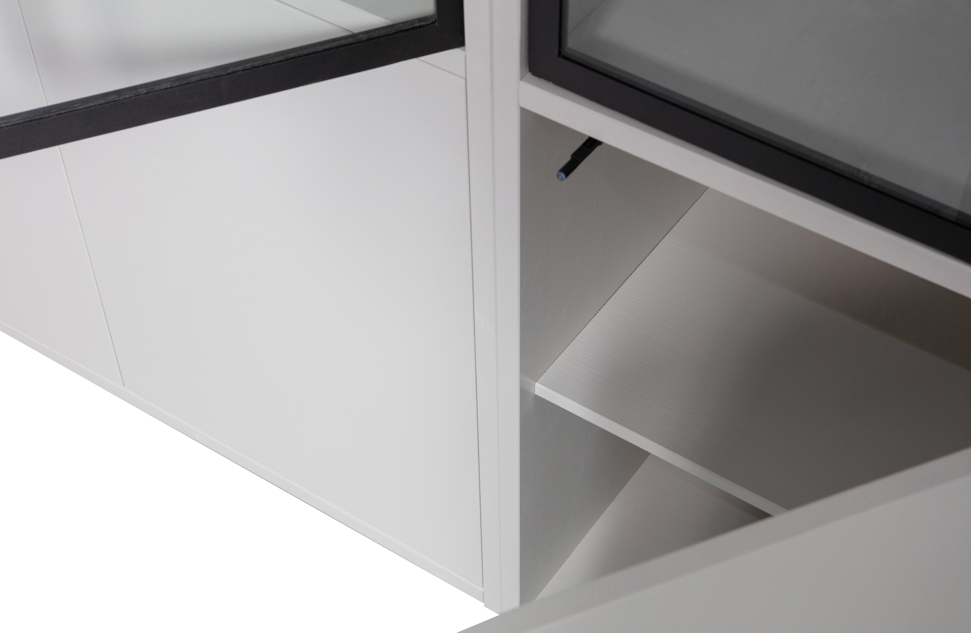 Vitrinekast Basic grenen 4 deurs Basic 4-drs vitrinekast grenen mist [fsc]